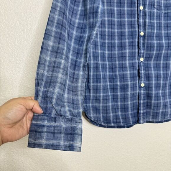 Lucky Brand Shirt Mens Small Plaid California Fit Blue Handcrafted Button Down - Picture 6 of 11
